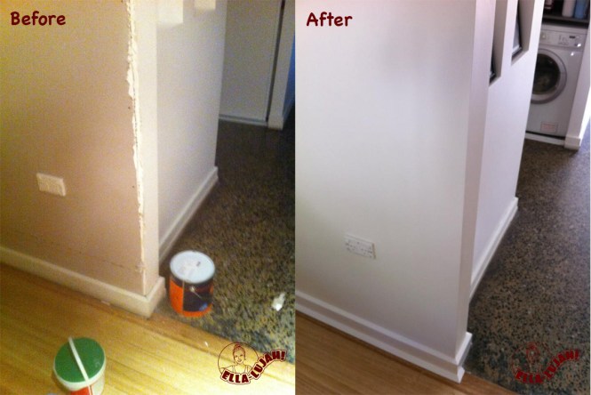 Ella-lujah! Wall repairs and decoration.